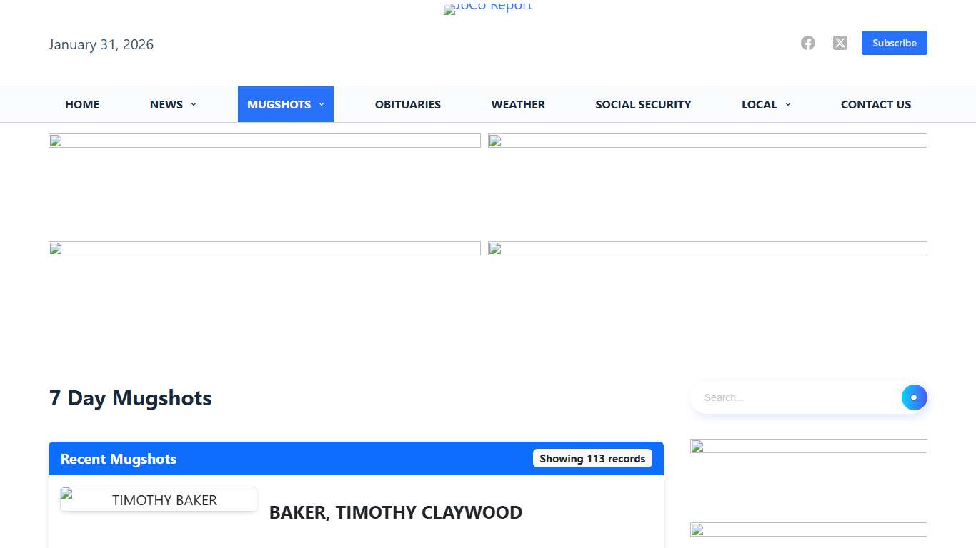 7 Day Mugshots – JoCo Report